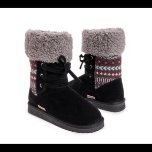 Muk Luks Women's Melba Faux Fur Lined Lace Up Bootie